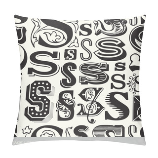 Personality  Seamless Vintage Pattern Of The Letter S Pillow Covers