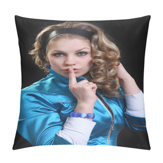 Personality  Sweetie Girl In Bright Jacket Pillow Covers