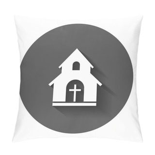 Personality  Church Sanctuary Vector Illustration Icon. Simple Flat Pictogram For Business, Marketing, Mobile App, Internet With Long Shadow. Pillow Covers