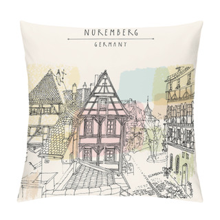 Personality  Nuremberg Germany Vintage Postcard Pillow Covers