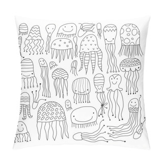 Personality  Jellyfish Collection, Sketch For Your Design Pillow Covers