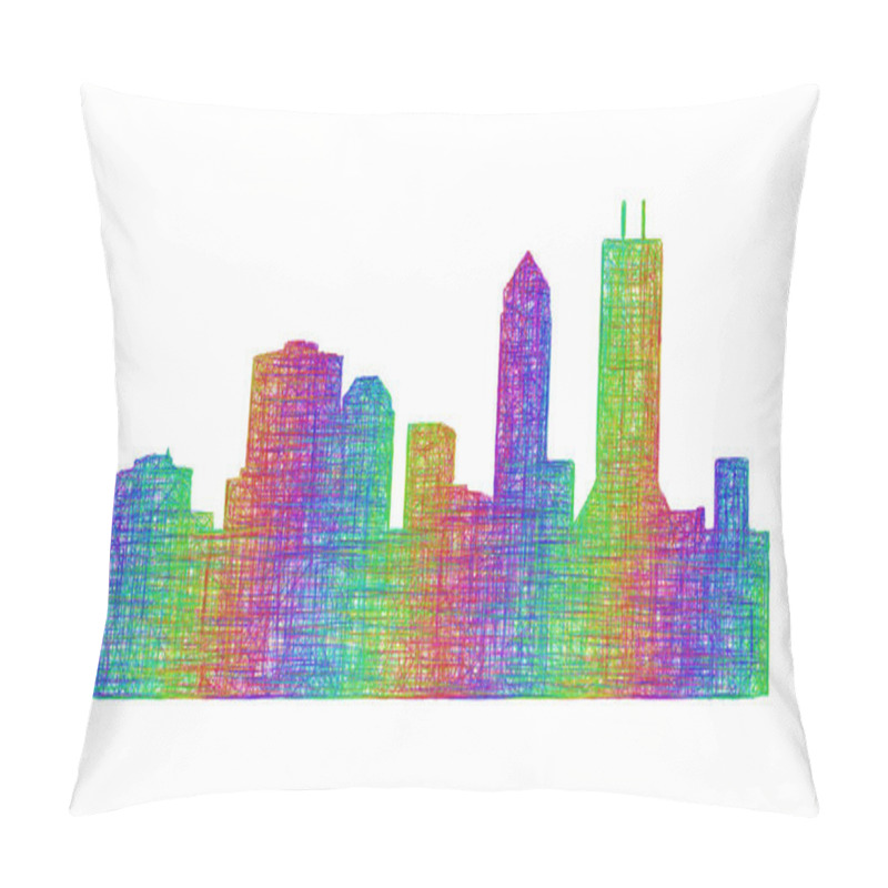 Personality  Jacksonville Skyline Silhouette - Multicolor Line Art Pillow Covers