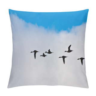 Personality  Ducks Silhouetted Against White Clouds Pillow Covers