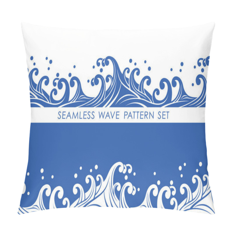 Personality  Set of Japanese traditional seamless wave patterns. pillow covers