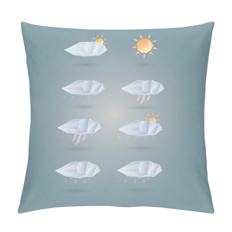 Personality  Vector Illustration Of Weather Forecast Icons. Pillow Covers