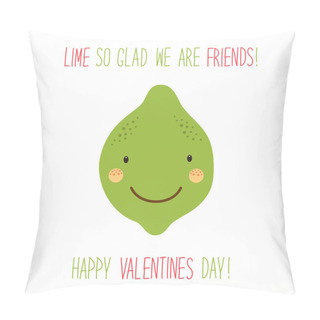 Personality  Valentines Day Card With Cartoon Lime Pillow Covers