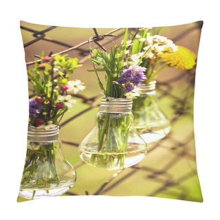 Personality  Various Flowers In A Vases Made Out Of Bulbs Pillow Covers