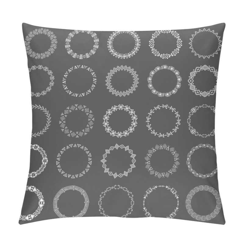 Personality  Collection of round elements for design in ethnic style pillow covers