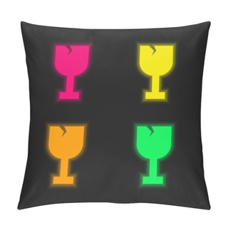 Personality  Breakeable Four Color Glowing Neon Vector Icon Pillow Covers