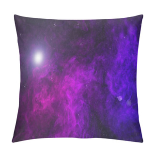 Personality  Beautiful Universe With Purple Smoke, Stars And Glowing Light  Pillow Covers