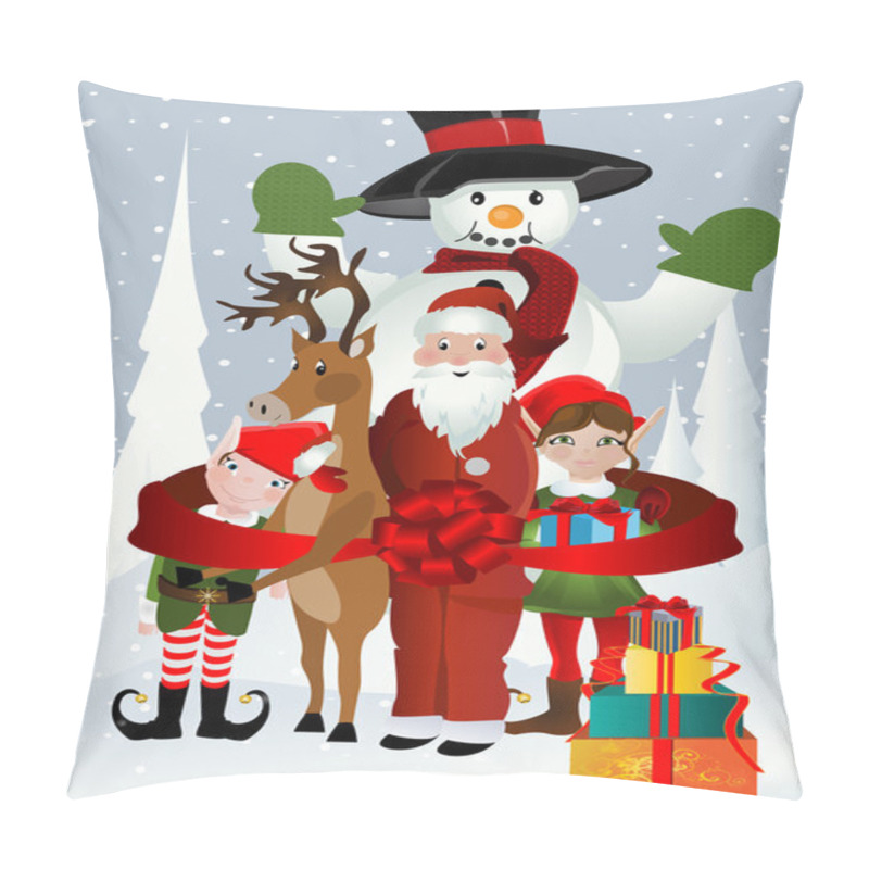 Personality  Santa Clause, Rudolph, Elf and Snowman pillow covers