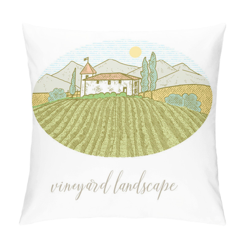 Personality  Rural house with a vineyard pillow covers