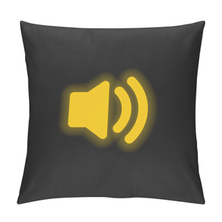 Personality  Audio Speaker On Yellow Glowing Neon Icon Pillow Covers