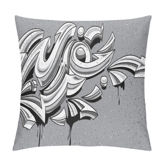 Personality  Abstract Black And White Funky Graffiti Arrows, Vector, Illustration Pillow Covers