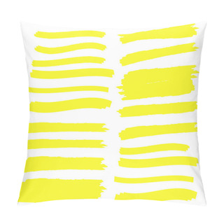 Personality  Vector Highlighter Elements. Yellow Marker Text Selection Pillow Covers