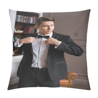 Personality  Elegant Man In Suit Wearing Jacket At Home  Pillow Covers