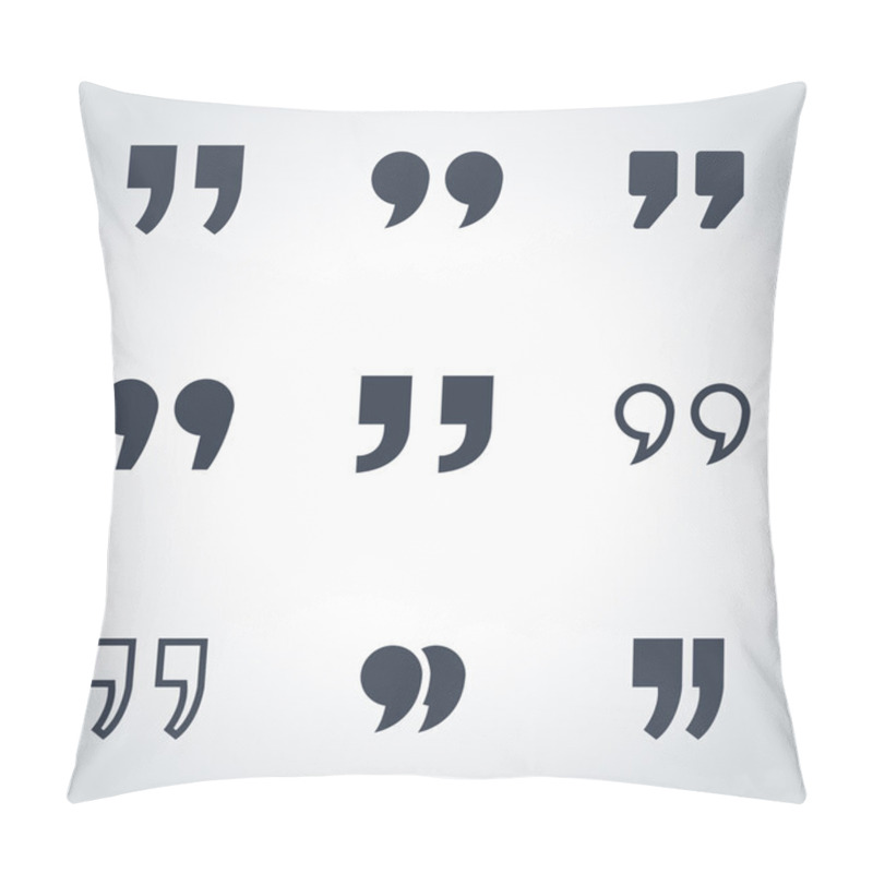 Personality  Vector black quote icon set pillow covers