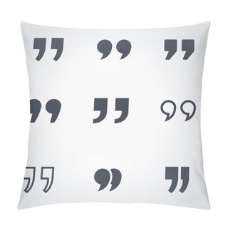 Personality  Vector Black Quote Icon Set Pillow Covers