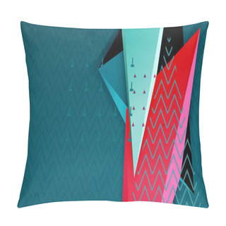 Personality  Vector 3d Triangular Shapes Abstract Background, Origami Futuristic Template With Lines Pillow Covers
