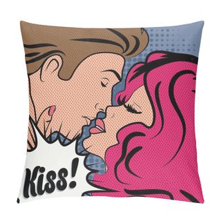 Personality  Pop Art Kissing Couple In Love. Pillow Covers