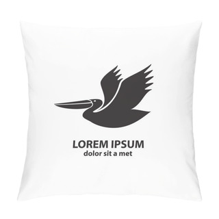Personality  Stylized Silhouette Of A Pelican. Pillow Covers