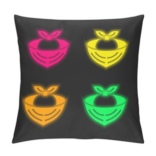 Personality  Bandana Four Color Glowing Neon Vector Icon Pillow Covers