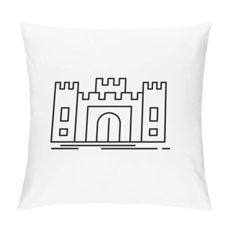 Personality  Castle, Defense, Fort, Fortress, Landmark Line Icon. Vector Isolated Illustration Pillow Covers