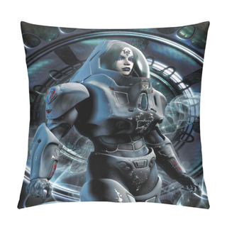 Personality  Futuristic Girl In Spacesuit Pillow Covers