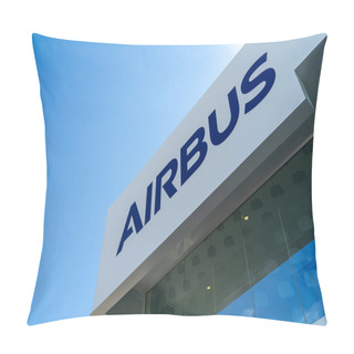 Personality  BERLIN - APRIL 28, 2018: Office Airbus Group. Exhibition ILA Berlin Air Show 2018. Pillow Covers