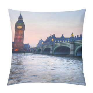 Personality  London Attractions Big Ben And Westminster Bridge Landscape Duri Pillow Covers