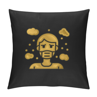 Personality  Air Pollution Gold Plated Metalic Icon Or Logo Vector Pillow Covers
