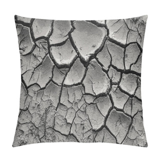 Personality  Top View Of Cracked Black Dry Ground, Natural Background Pillow Covers