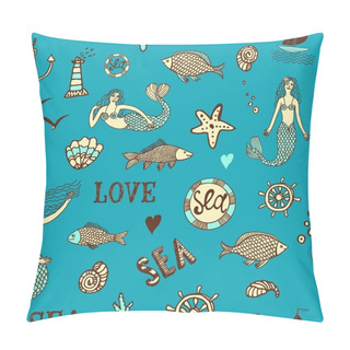 Personality  Sea Seamless Background Pillow Covers