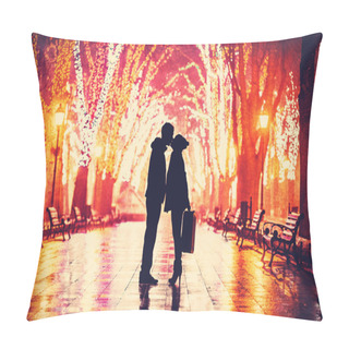 Personality  Couple Kissing At Night Alley. Pillow Covers