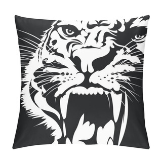 Personality  Head Of Wild Cat Pillow Covers