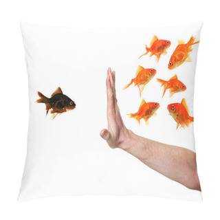 Personality  Hand Discriminating Black Goldfish Pillow Covers