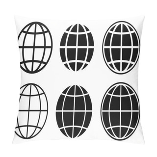 Personality  World Set International Earth Globe Icon Vector  Pillow Covers