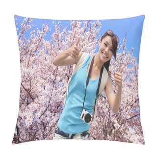 Personality  Woman Showing Thumbs Up Pillow Covers