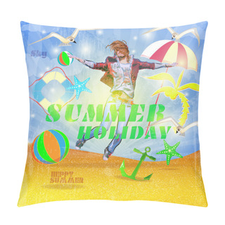 Personality  Vintage Summer Holiday Poster Pillow Covers