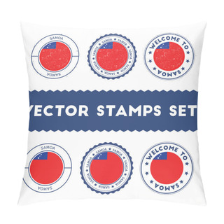 Personality  Samoan Flag Rubber Stamps Set. Pillow Covers