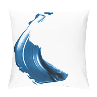 Personality  A Liquid Creamy Texture Smear Of Cosmetic Products Or Acrylic Paint Smear Of The Blue Classic Color Of The 2020 Year. Cosmetic Trendy Background.  Pillow Covers