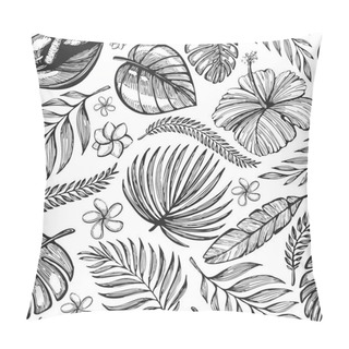 Personality  Seamless Pattern With Graphic Tropical Leaves Pillow Covers