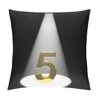 Personality  Gold 5th 3d Number Representing Anniversary Or Birthday Pillow Covers