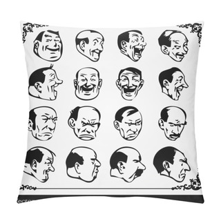 Personality  Vintage Faces Vector Pillow Covers