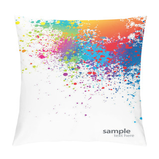 Personality Background With Colorful Spots And Sprays On A White Pillow Covers