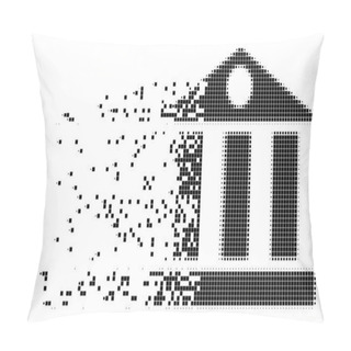 Personality  Bank Building Dissolving Pixel Icon Pillow Covers