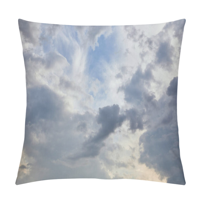 Personality  blue clouds on blue sky background and sun rays pillow covers