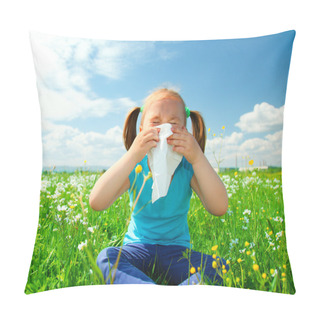 Personality  Little Girl Is Blowing Her Nose Pillow Covers