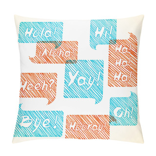 Personality  Hatched Speech Bubble Set  Pillow Covers