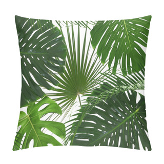 Personality  Tropical Leaves On White   Pillow Covers